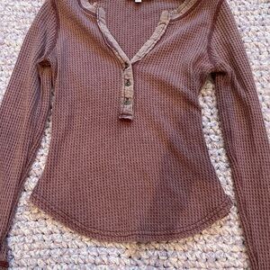 Ribbed purple brown long sleeve